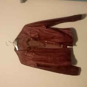 Burgundy size large leather jacket